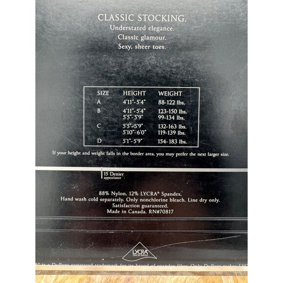 Victoria's Secret VERY SEXY CLASSIC STOCKINGS {for garters} Nude Size B 1-Pair - Picture 4 of 4